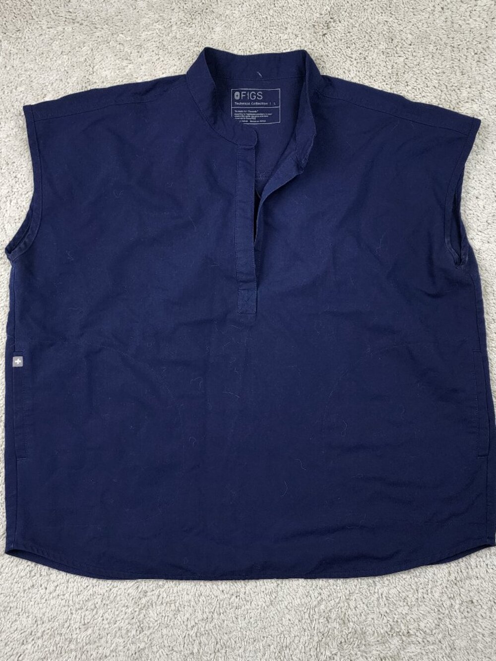 FIGS Rafaela Sleeveless Top Navy Blue Technical Collection Size Large Womens
